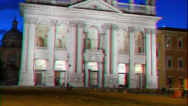 Efecto Fallo Técnico Basílica San Giovanni Laterano Buenas Noches Roma — Vídeos de Stock