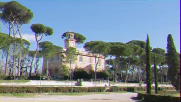 Эффект Глюка Рим Италия Февраля 2015 Piazza Siena Villa Borghese — стоковое видео
