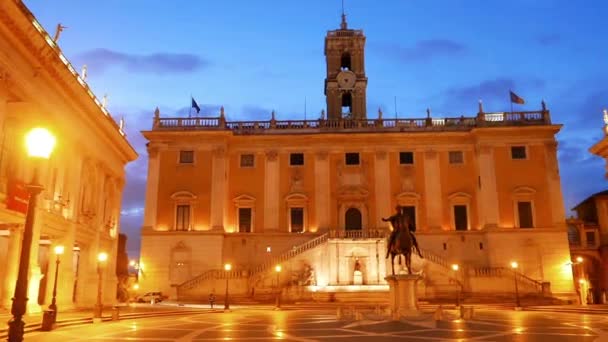 Effetto Glitch All Alba Sul Campidoglio Roma Italia Video — Video Stock