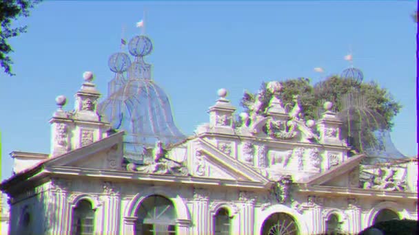 Efeito Falha Casino Dell Uccelliera Jardins Villa Borghese Roma Itália — Vídeo de Stock