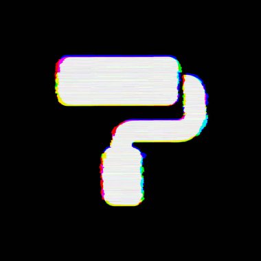 Sembol boya silindirinin kusurları vardır. Glitch ve şeritler 