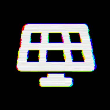Sembol güneş paneli kusurları vardır. Glitch ve şeritler 