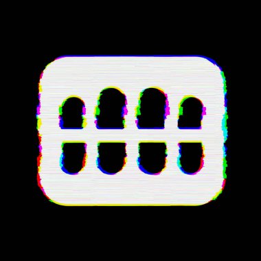 Sembol dişlerin kusurları vardır. Glitch ve şeritler 
