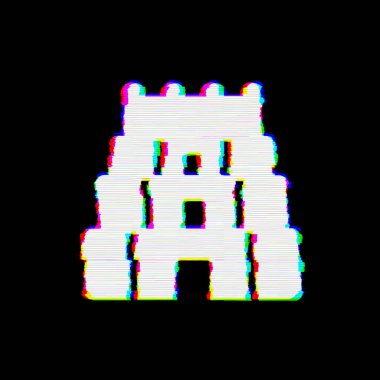 Sembol gopuram'ın kusurları var. Glitch ve şeritler 