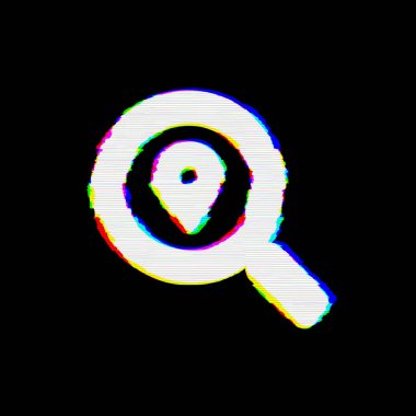 Sembol arama konumunun kusurları vardır. Glitch ve şeritler 