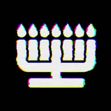 Sembol menorah kusurları vardır. Glitch ve şeritler 