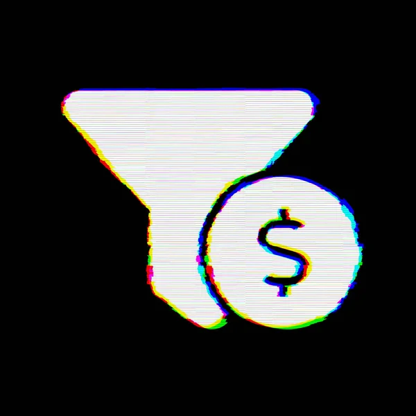 Symbol Dolar lejka ma wady. Glitch i paski — Zdjęcie stockowe