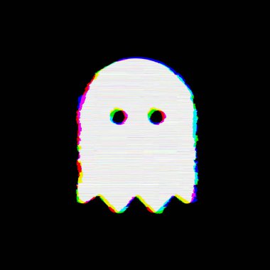 Sembol hayaletin kusurları var. Glitch ve şeritler 