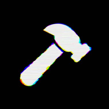 Sembol çekiç kusurları vardır. Glitch ve şeritler 