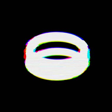 Sembol halkasının kusurları var. Glitch ve şeritler 