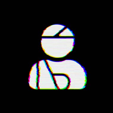 Sembol kullanıcı yaralı kusurları vardır. Glitch ve şeritler 