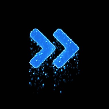 Islak sembol çift açılı sağ mavi. Su damlıyor. 