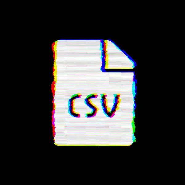 Die Symboldatei csv weist Mängel auf. Panne und Streifen — Stockfoto