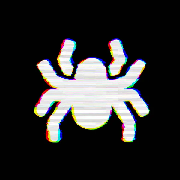 Σύμβολο αράχνη έχει ελαττώματα. Δυσλειτουργία και ρίγες — Φωτογραφία Αρχείου