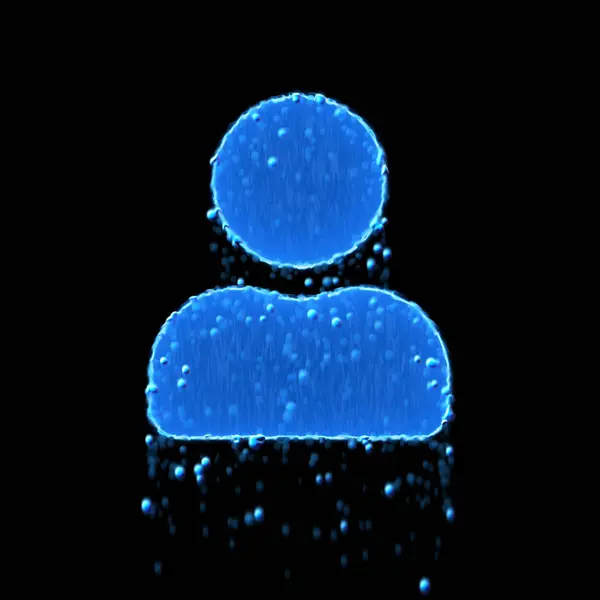 Wet symbol user is blue. Water dripping — 스톡 사진