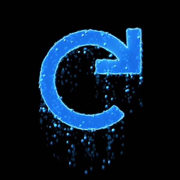 Мокрый символ повторяется синим. Капание воды — стоковое фото