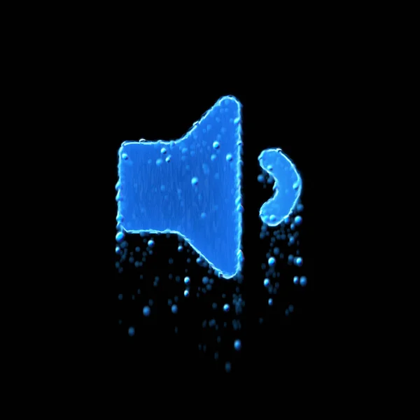Wet symbol volume down is blue. Water dripping — Stockfoto