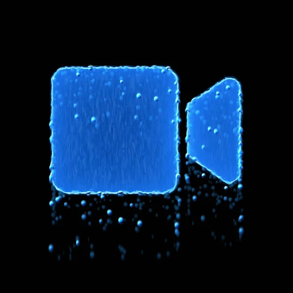 El video del símbolo húmedo es azul. Goteo de agua —  Fotos de Stock