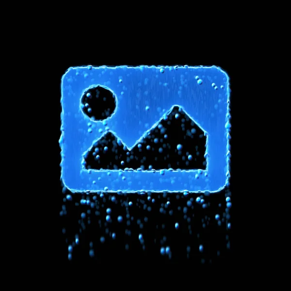 Obrázek mokrého symbolu je modrý. Kapání vody — Stock fotografie