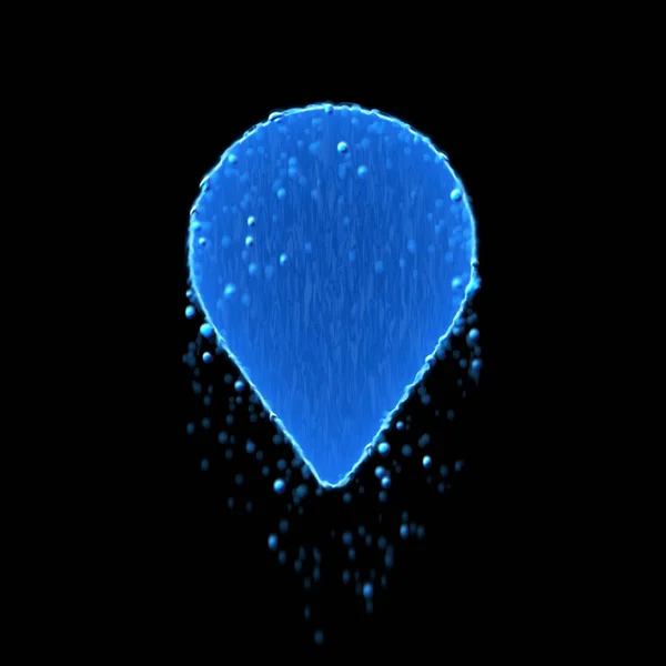 Nedves szimbólum térkép marker kék. Csöpög a víz — Stock Fotó