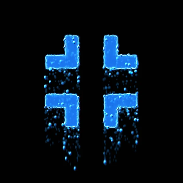 Nasse Symbolkompresse ist blau. Wasser tropft — Stockfoto