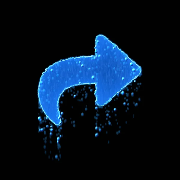 Wet symbol share is blue. Water dripping — Stok fotoğraf