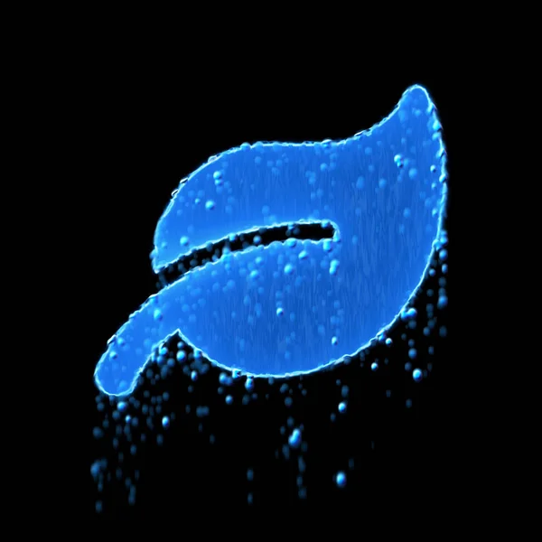 Wet symbol leaf is blue. Water dripping — Stok fotoğraf