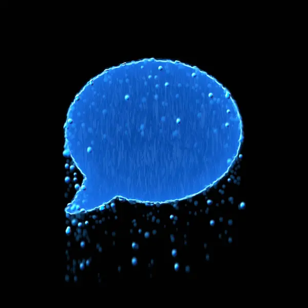 O comentário do símbolo molhado é azul. Gotejamento de água — Fotografia de Stock