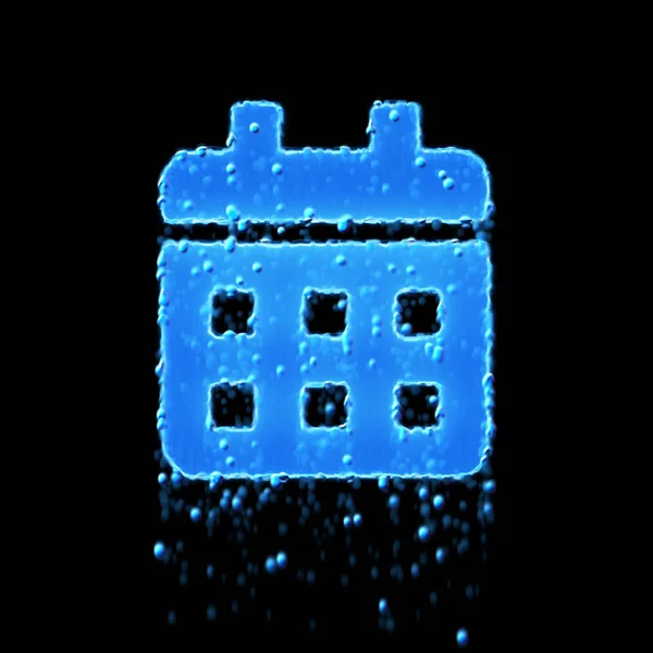 Wet symbol calendar is blue. Water dripping — Stockfoto