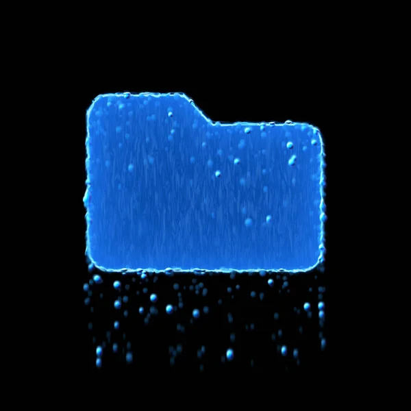 De map met natte symbolen is blauw. Druppelend water — Stockfoto