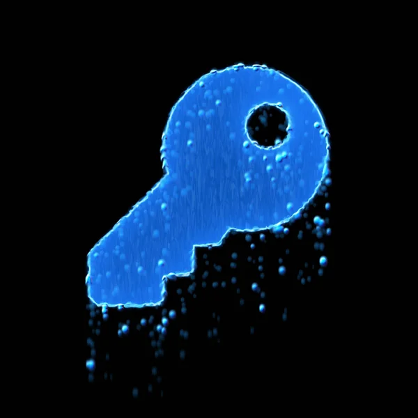Wet symbol key is blue. Water dripping — Stok fotoğraf