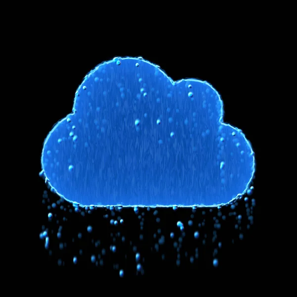 Υγρό σύννεφο σύμβολο είναι μπλε. Στάζει νερό — Φωτογραφία Αρχείου