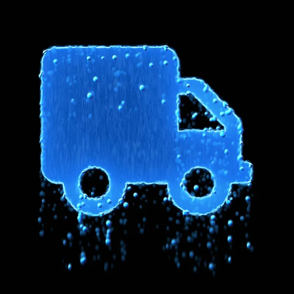 Wet symbol truck is blue. Water dripping — Stock Photo, Image