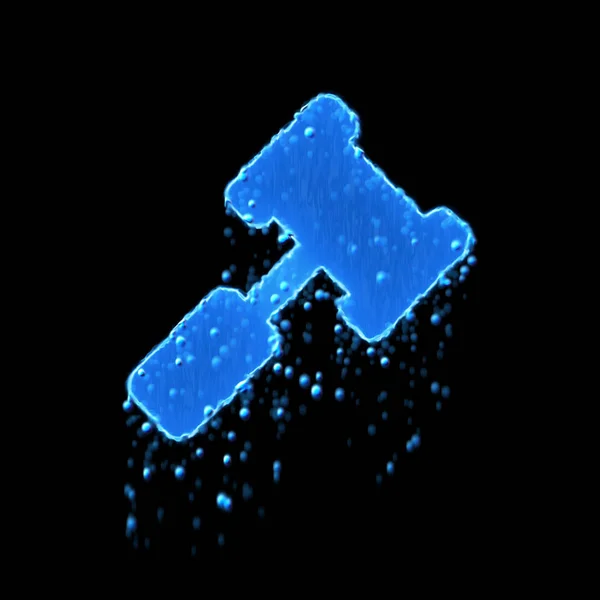 Wet symbol gavel is blue. Water dripping — Stok fotoğraf