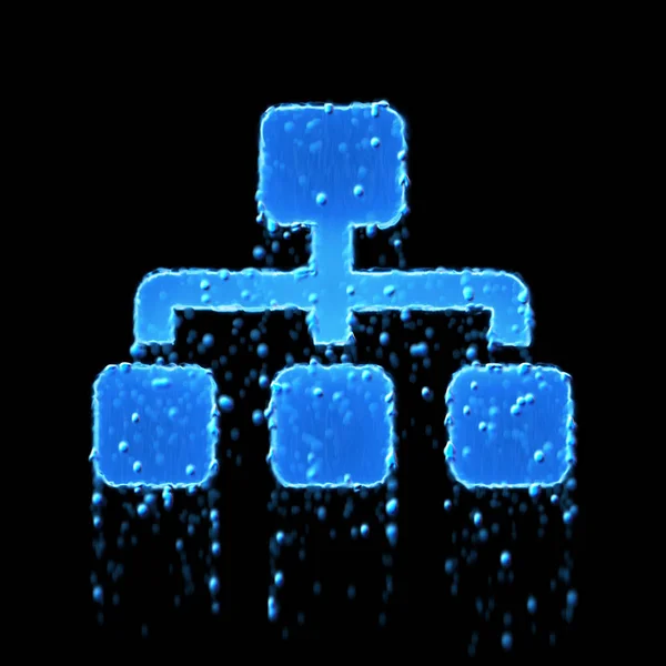 Die Sitemap des nassen Symbols ist blau. Wasser tropft — Stockfoto