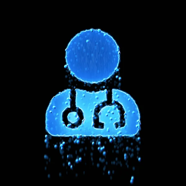 湿式シンボルユーザーmdは青です。滴る水 — ストック写真
