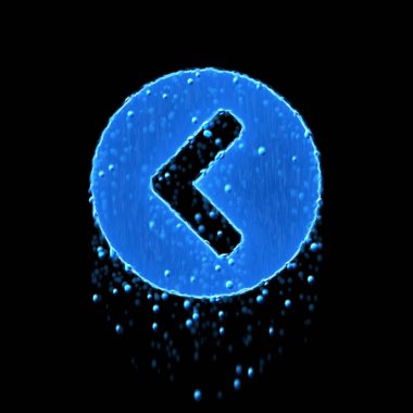 Soldaki ıslak sembol sembolü mavi. Su damlıyor. 