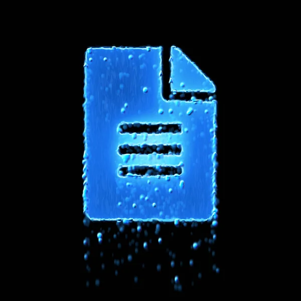 O texto do arquivo de símbolo molhado é azul. Gotejamento de água — Fotografia de Stock