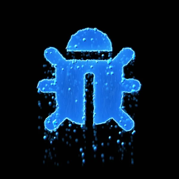 Wet symbol bug is blue. Water dripping — 스톡 사진