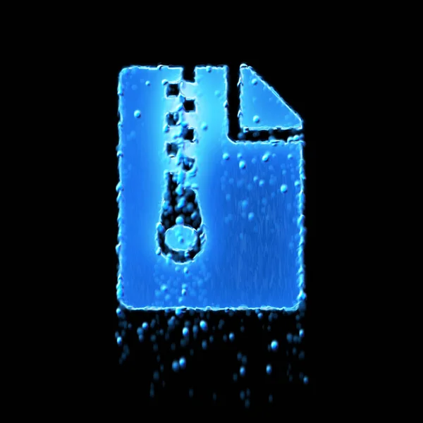 Arquivo de arquivo de símbolo molhado é azul. Gotejamento de água — Fotografia de Stock