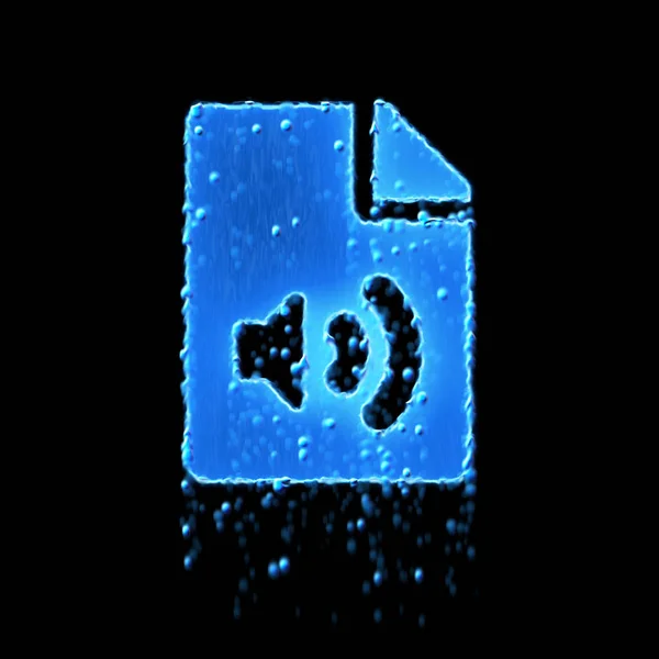 Wet symbol file audio is blue. Water dripping
