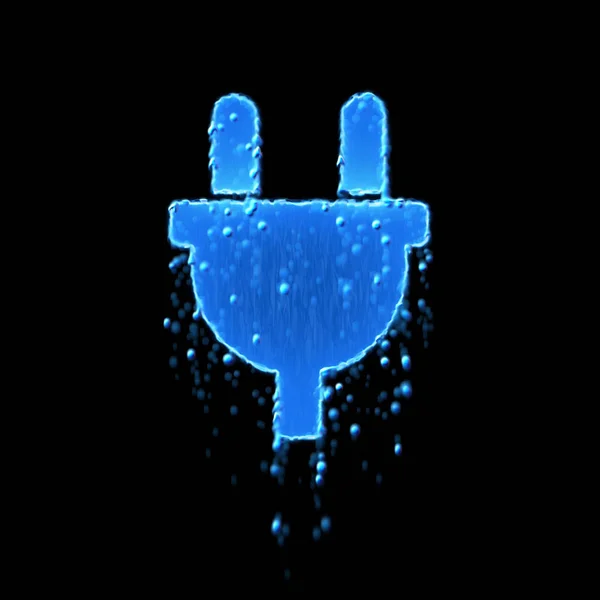 Plugue símbolo molhado é azul. Gotejamento de água — Fotografia de Stock