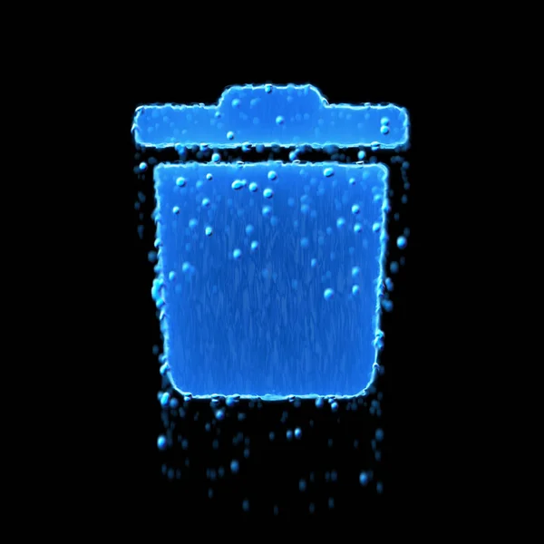 La basura del símbolo húmedo es azul. Goteo de agua — Foto de Stock