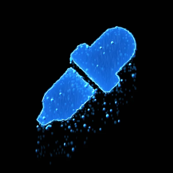 Nedves szimbólum szemcsepp kék. Csöpög a víz — Stock Fotó