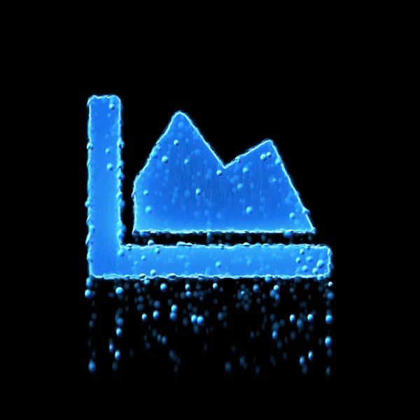 График мокрых символов синего цвета. Капание воды — стоковое фото
