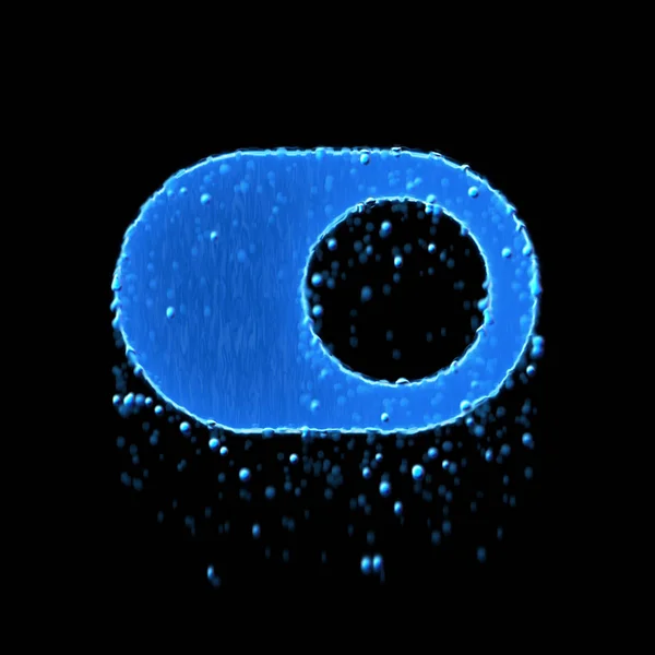 Mokry symbol włącza się na niebiesko. Kapanie wodą — Zdjęcie stockowe