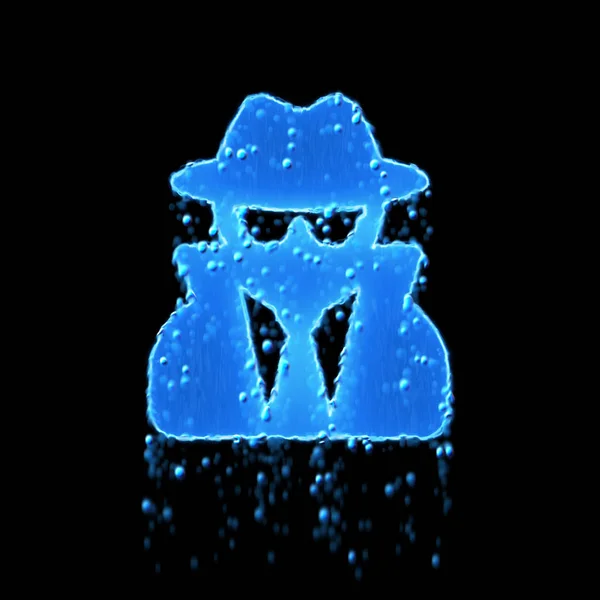 Nat symbool gebruiker geheim is blauw. Druppelend water — Stockfoto
