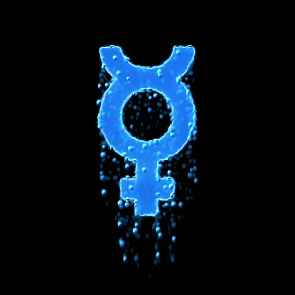 Wet symbol mercury is blue. Water dripping