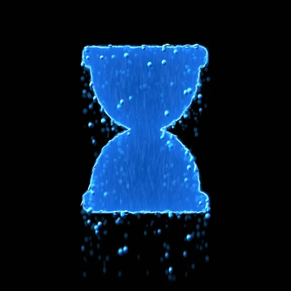 Wet symbol hourglass is blue. Water dripping — 스톡 사진