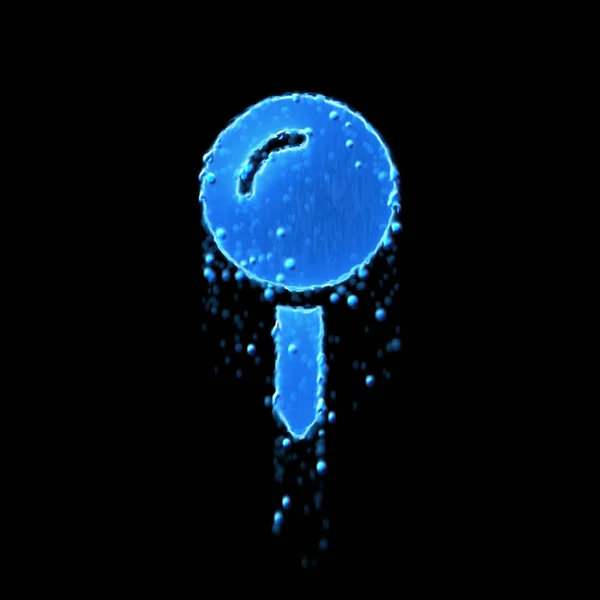 Wet symbol map pin is blue. Water dripping — 스톡 사진